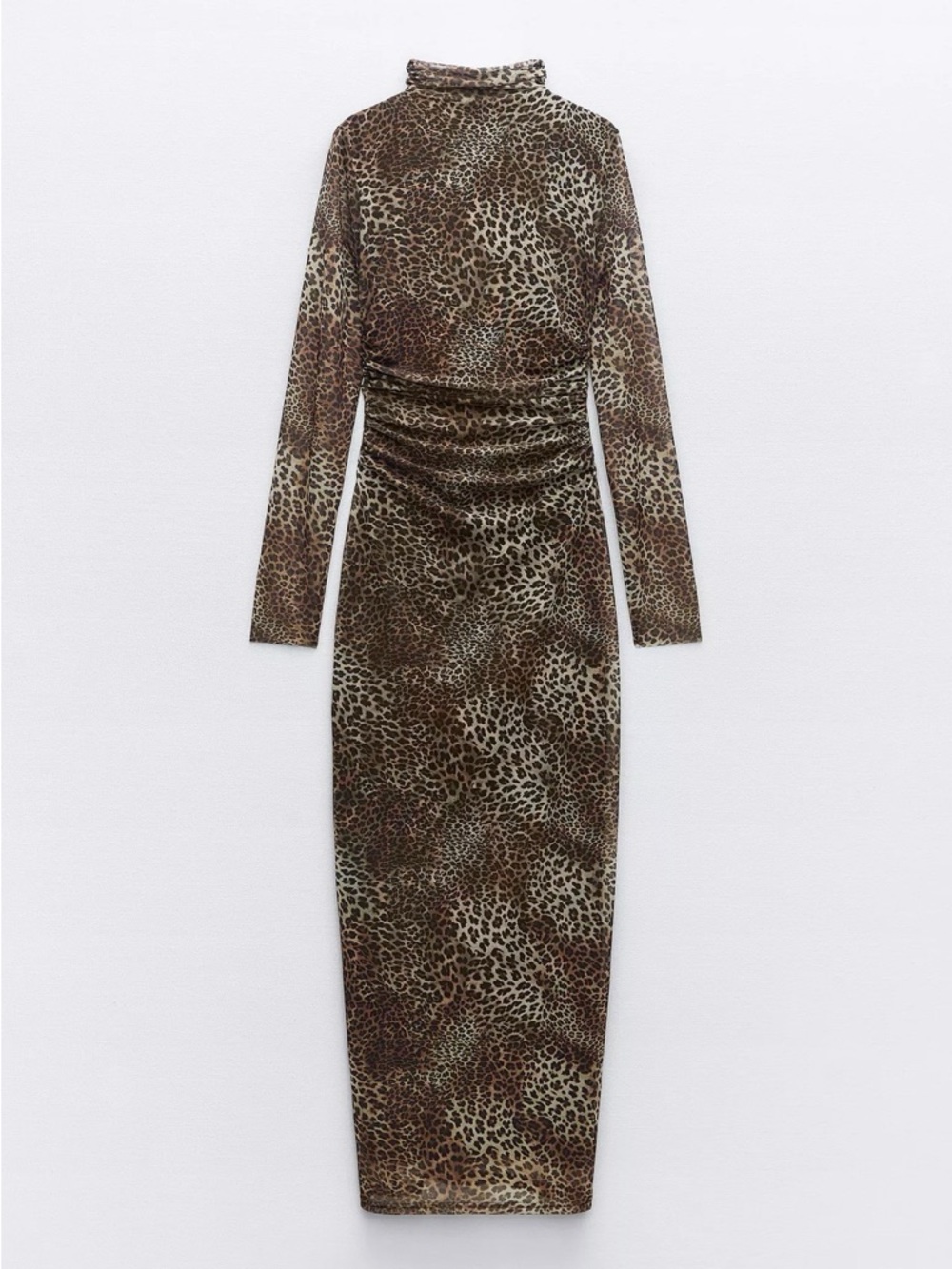 Zara Leopard Animal-Print Tulle Maxi Dress
